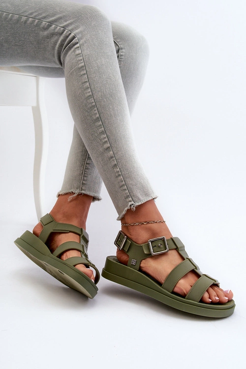 Pachnące Gładkie Sandały Damskie ZAXY NN285005 Zielone