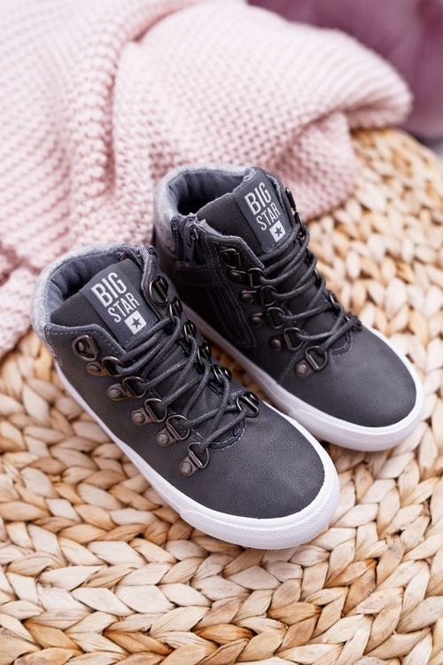 Trzewiki Dziecięce Chłopięce Big Star Szare EE374040