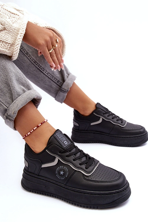 Damskie Buty Sportowe Sneakersy Big Star MM274232 Czarne