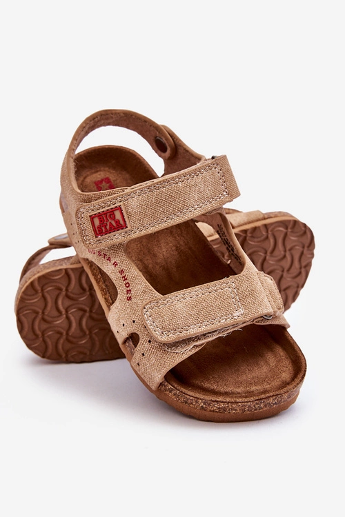 Dziecięce Lekkie Sandałki Na Rzepy Big Star LL374140 Beżowe