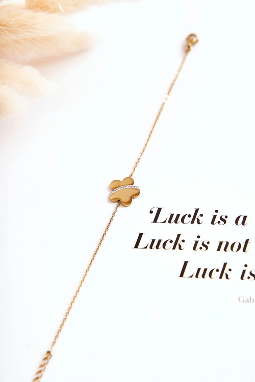 Bransoletka Na Cienkim Łańcuszku Z Dużym Kwiatem Złota