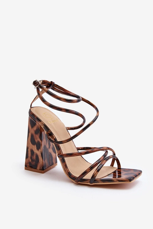 Modne Sandały Na Obcasie Brązowe Josette