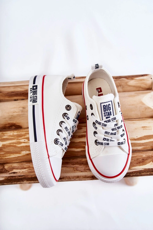 Dziecięce Skórzane Trampki BIG STAR KK374042 Białe