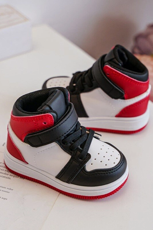 Wysokie Dziecięce Buty Sportowe Biało-Czerwone Teredite