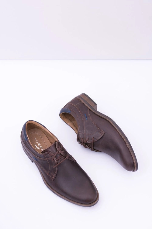 Wizytowe Męskie Skórzane Półbuty Brąz Santiago