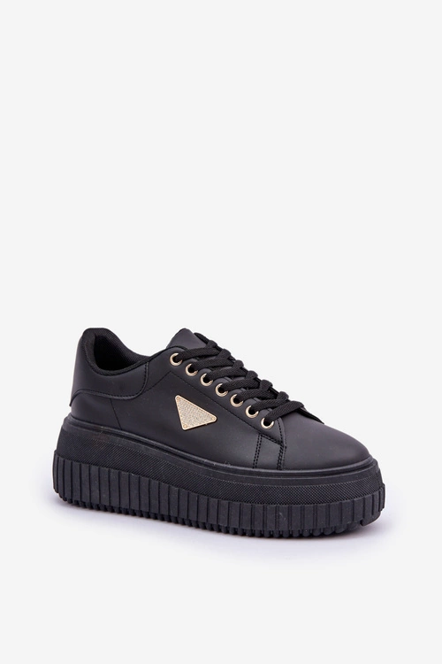 Stylowe Sneakersy Na Masywnej Platformie Czarne Vallexia