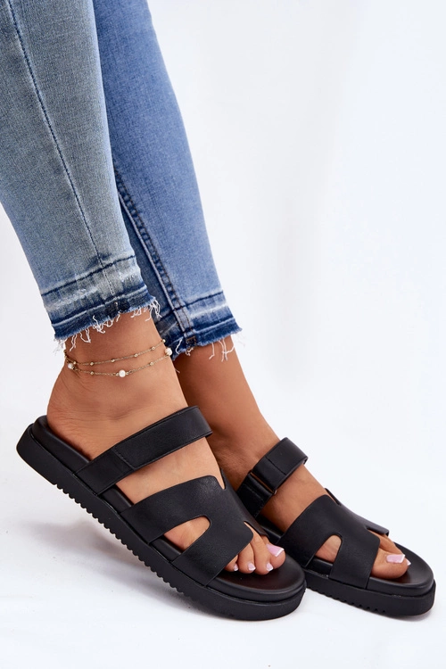 Klapki Damskie Z Rzepem Vinceza 17401 Czarne