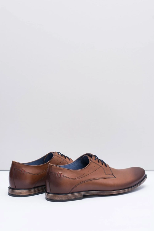 Nikopol Brązowe Skórzane Męskie Półbuty James