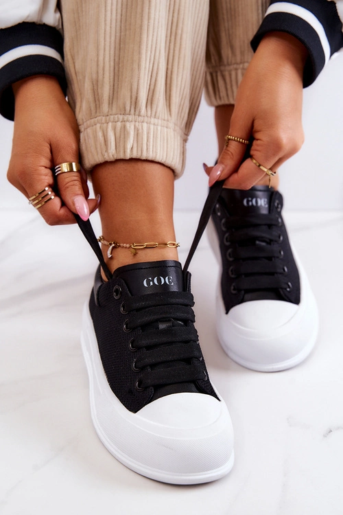 Damskie Trampki Na Platformie GOE JJ2N4073 Czarne