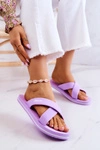 Piankowe Damskie Klapki Big Star JJ274A340 Fioletowe