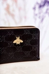 Damski Mały Portfel Z Ozdobą Czarny Sanchos