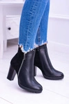 Czarne Botki Na Słupku z Zamkiem Ortega