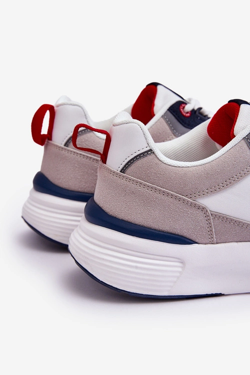 Męskie Buty Sportowe Memory Foam Big Star LL174235 Biało-Szare