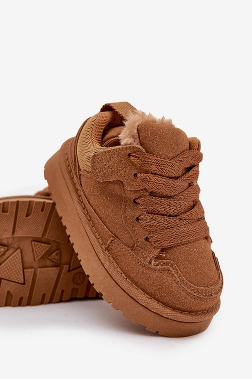 Dziecięce Sneakersy Ocieplane Futerkiem Camel Mireen