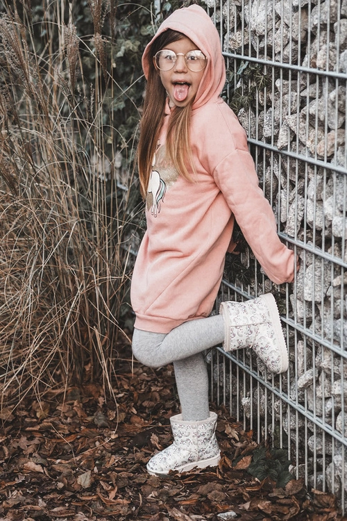 Botki Śniegowce Dziecięce Wzorzyste Beżowe Elenet