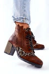 Botki Damskie Skórzane Trzewiki Maciejka Brązowe 03190-02