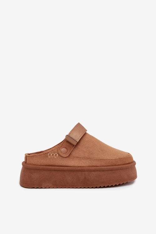 Śniegowce Damskie Na Platformie Z Rzepem Camel Jorielle