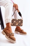 Damskie Półbuty Zamszowe Laura Messi 2523 Camel