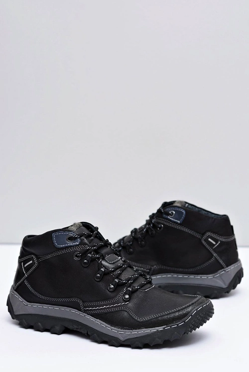 Trekkingowe Męskie Czarne Ocieplane Półbuty Etemor