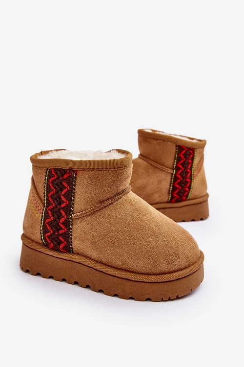 Śniegowce Botki Ocieplane Dziecięce Camel Leonora