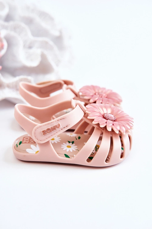 Dziecięce Sandałki Na Rzep Pachnące ZAXY JJ385032 Jasnoróżowe