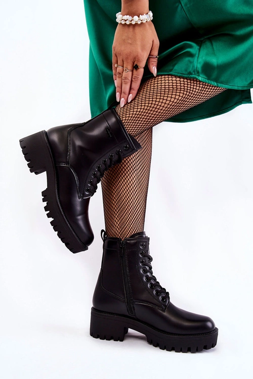 Damskie Botki Workery Cross Jeans KK2R4070C Czarne