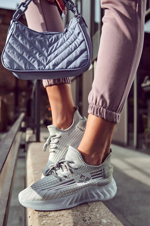 Damskie Buty Sportowe Wsuwane Szare Rokko