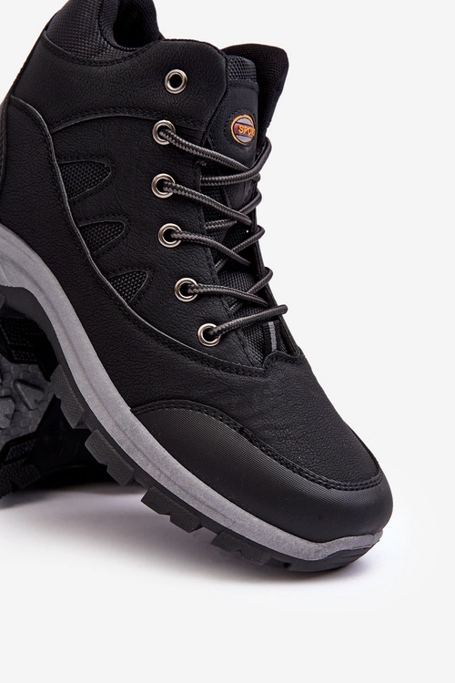 Męskie Klasyczne Buty Trekkingowe Czarne Gometti