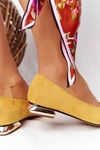 Baleriny Na Złotym Obcasie Vinceza 21-10601 Żółte