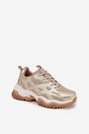 Buty Sportowe Sneakersy Damskie Big Star SS274014 HI-POLY SYSTEM Beżowo-Złote