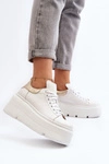Zazoo 10165 Buty Sportowe Damskie Na Masywnej Platformie Białe