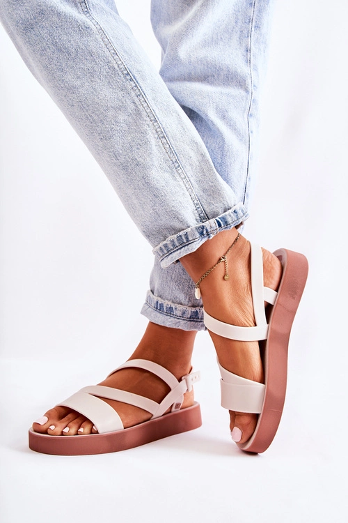 Damskie Gumowe Sandały ZAXY JJ285053 Białe