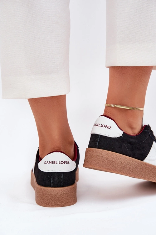 Zamszowe Sneakersy Damskie Daniel Lopez Just Dare SS2D4021 Czarne