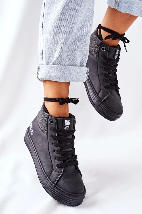 Wysokie Ocieplane Trampki Big Star II274147 Czarne