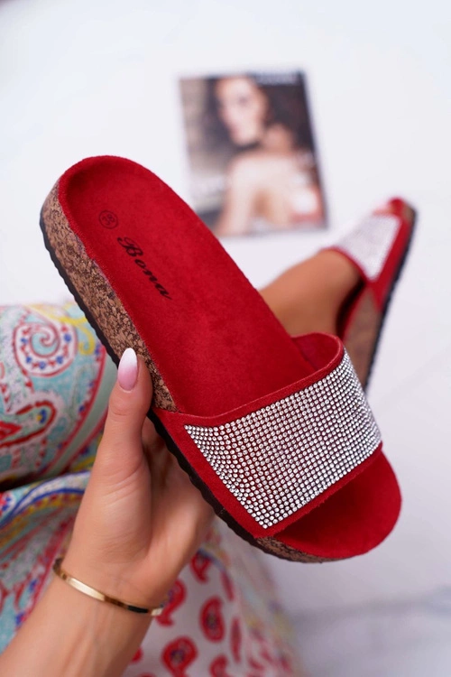 Damskie Klapki Na Korku Z Kryształkami Do It!