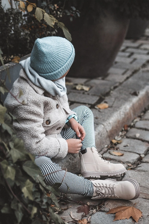 Dziecięce Botki Trapery Na Suwak Beżowe Bansi