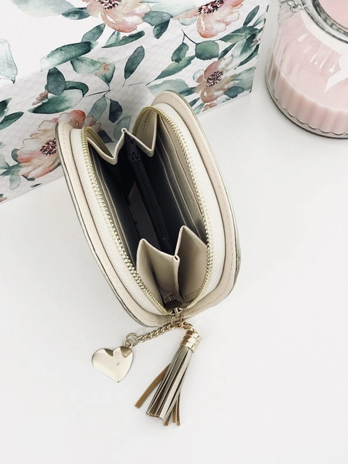 Złota Damska Portmonetka Portfel z Frędzlem