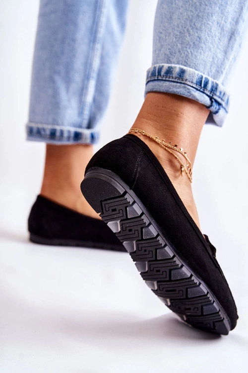 Damskie Zamszowe Mokasyny Czarne Colena