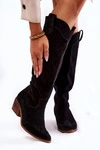 Damskie Kozaki Na Obcasie Lewski Shoes 3235 Czarne