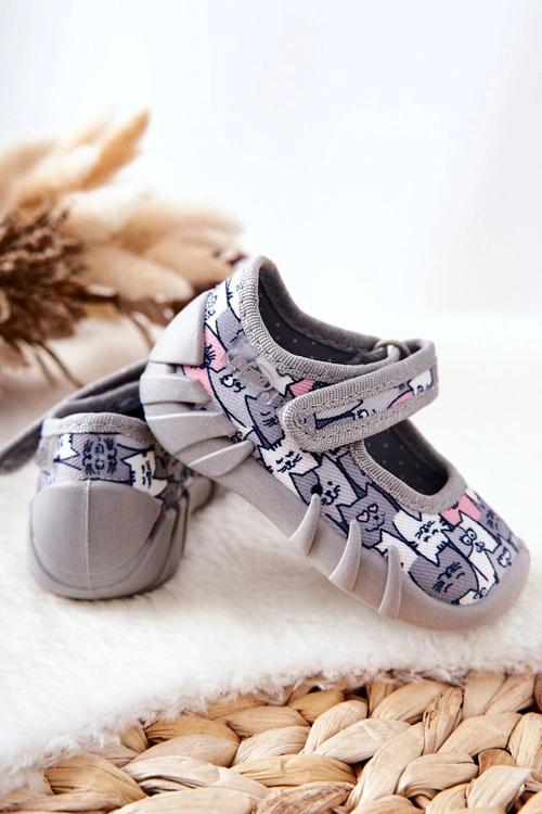 Papcie Baleriny Befado Kotki 109P241 Szare