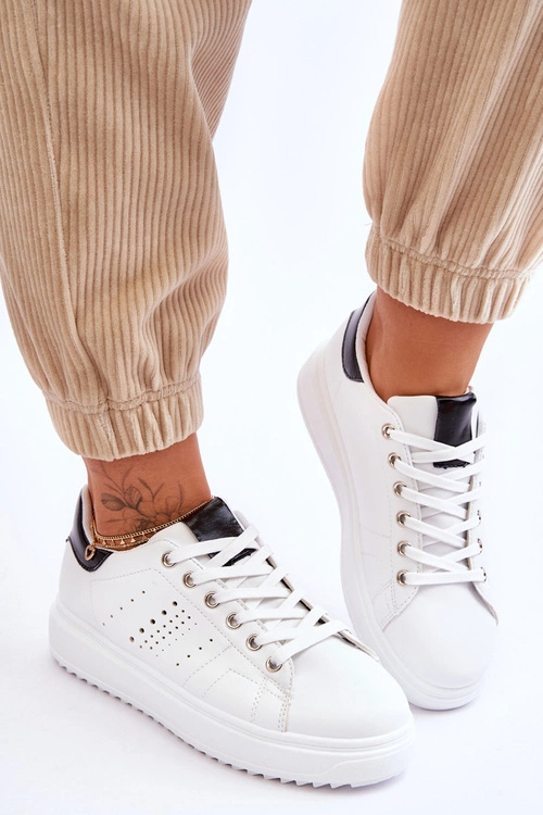 Damskie Sportowe Buty Biało-Czarne Be First!