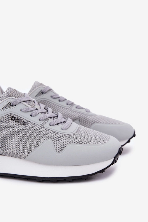 Sneakersy Męskie Na Platformie Big Star RR174358 Hi-Poly System Szare