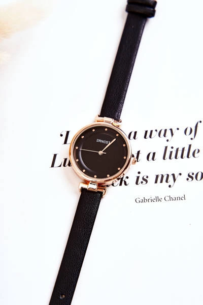 Damski Analogowy Zegarek Ernest Czarny