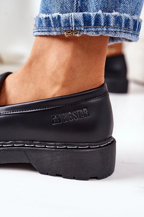 Skórzane Półbuty Loafery Big Star II274100 Czarne