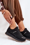 Damskie Buty Sportowe Na Platformie Czarne Yandia