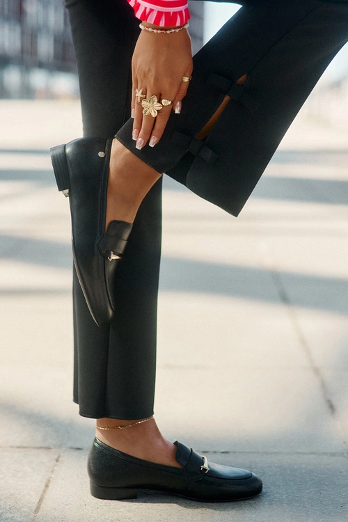 Skórzane Półbuty Mokasyny Damskie Maciejka K6809-01 Czarne