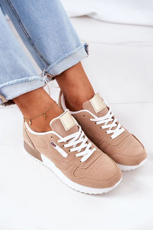 Sportowe Buty Sneakersy Beżowe Friday