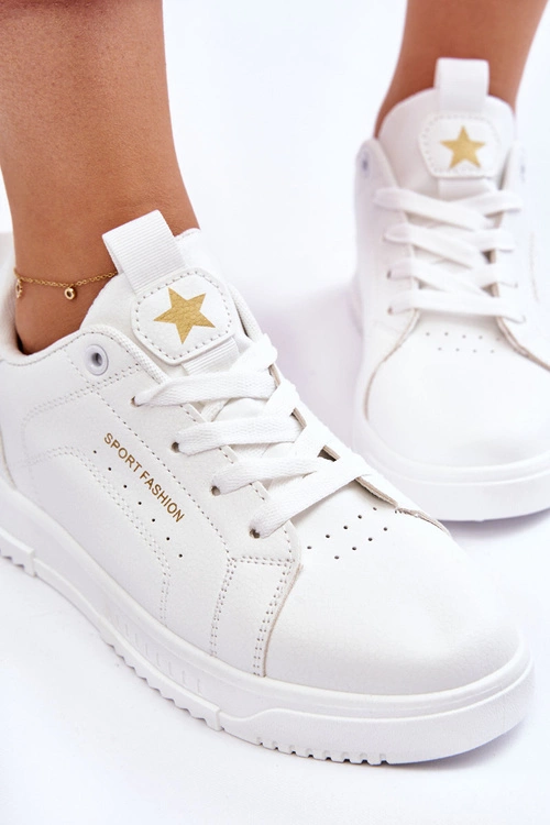 Damskie Sznurowane Buty Sportowe Białe Mikaela