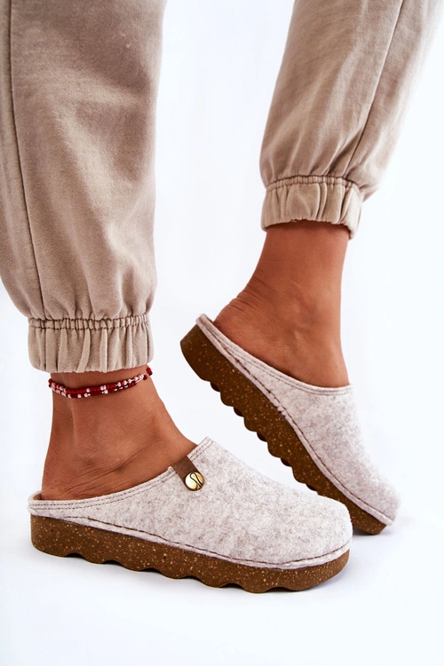 Domowe Papcie Klapki Profilaktyczne Inblu DK-08-002 Beżowe