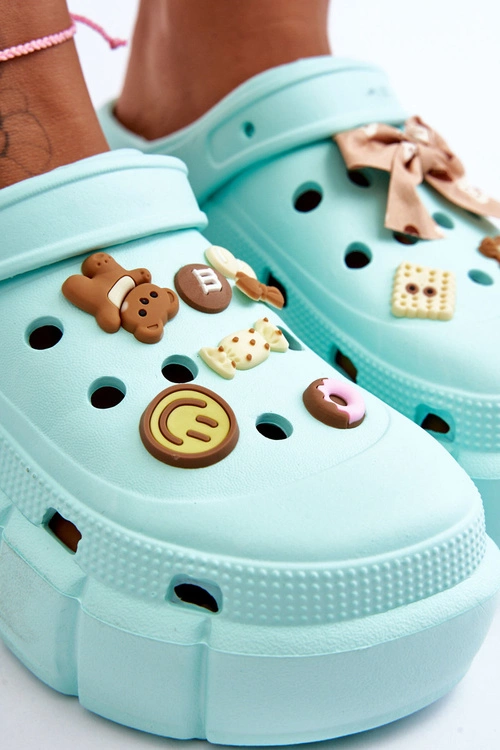 Damskie Piankowe Klapki Kroksy Z Ozdobami Zielone Marlett